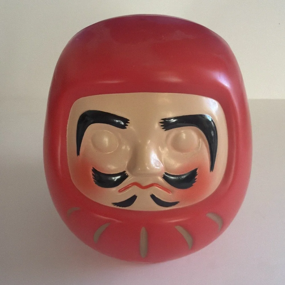 Vintage Japanese DARUMA Doll, Good Luck, Success, Longevity, Piggy Bank, Japan